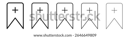Bookmark add icon black and white vector sign