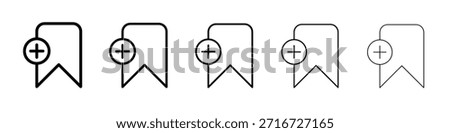 Bookmark add icon design, logo, app, UI. Vector illustration, EPS