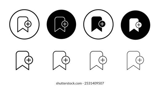 Bookmark add icon Flat fill set collection