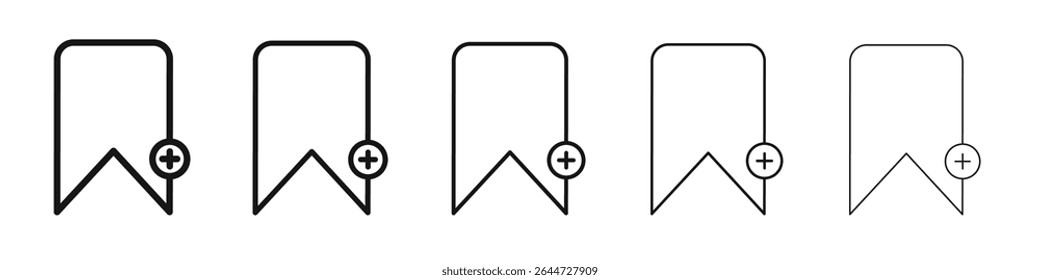 Bookmark add icon flat illustration set logo