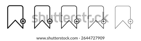 Bookmark add icon flat illustration set logo