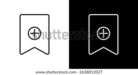 Bookmark add icon Graphic vector set for ui design