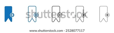 Bookmark add icon Isolated flat vector in outline