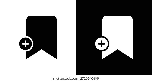 Marcador añadir icono silueta Ilustración vectorial aislado estilo plano