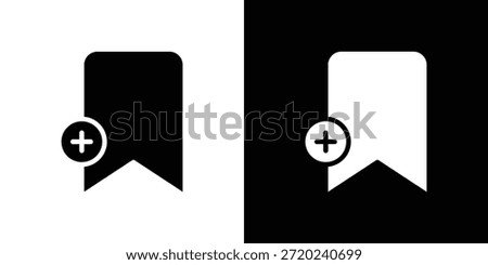 Bookmark add icon silhouette vector illustration isolated flat style
