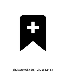 bookmark add icon, simple vector flat illustration for web and app on white background..eps
