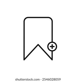 Bookmark add icon Thin line art isolated