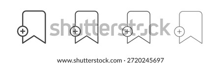 Bookmark add icons for graphic and web design.