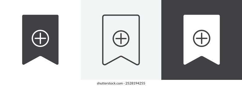 Bookmark add icon.Trendy modern flat linear vector illustration on white background.