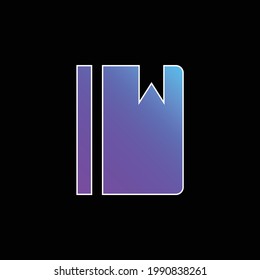 Marcador en el icono del vector de gradiente azul de Agenda