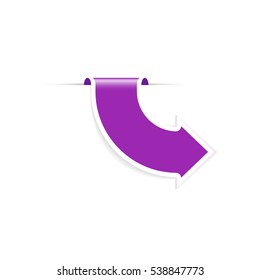 Bookmark arrow icon vector illustration. Vector ribbon stickers.