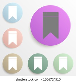 Bookmark badge color set. Simple glyph, flat vector of web icons for ui and ux, website or mobile application