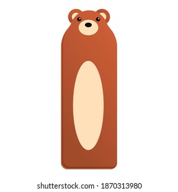 Bookmark with a bear icon. Cartoon of bookmark with a bear vector icon for web design isolated on white background