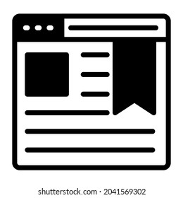 bookmark black filled line design, SEO and web flat design for mobile concepts and web apps. Collection of modern infographic logo and pictogram.