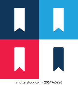 Bookmark Black Shape blue and red four color minimal icon set