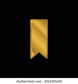 Bookmark Black Shape gold plated metalic icon or logo vector