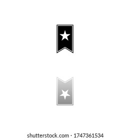Bookmark. Black symbol on white background. Simple illustration. Flat Vector Icon. Mirror Reflection Shadow 