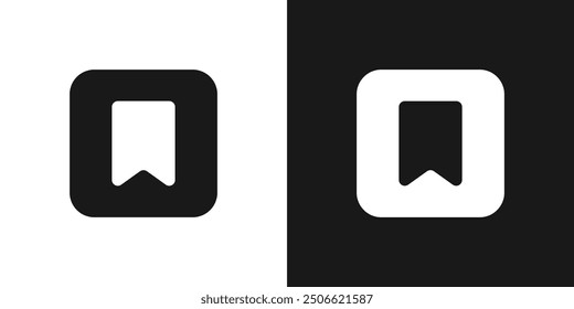 bookmark black and white icon set vector