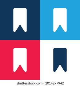 Marcador azul y rojo cuatro colores conjunto de iconos mínimo