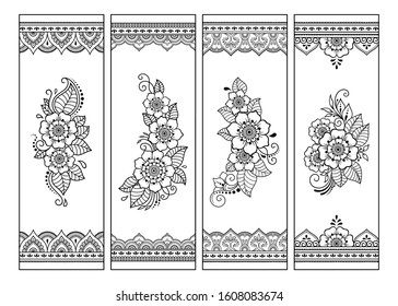 Printable Bookmark Book Coloring Set Black Stock Vector (Royalty Free ...