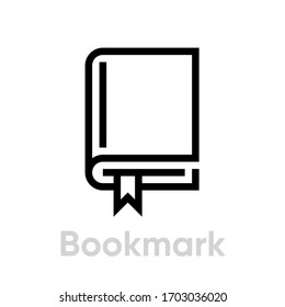 Bookmark book icon. Editable Line Vector. Single badge bookmark for website and mobile app. Single Pictogram.