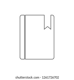 bookmark in a book icon. Element of web for mobile concept and web apps icon. Thin line icon for website design and development, app development