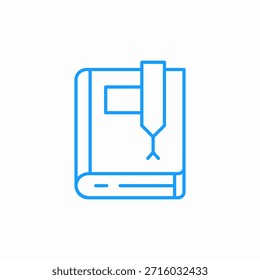 Vector de signo de icono de libro de marcador