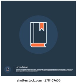 bookmark book icon, vector illustration. Flat design style