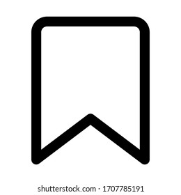 Bookmark border icon. Bookmark line icon flat style isolated on white background.