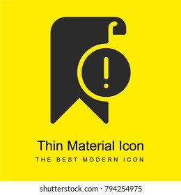 Bookmark bright yellow material minimal icon or logo design