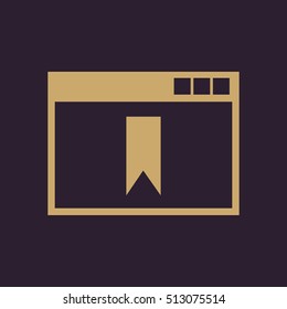 Bookmark browser icon. vector design. Bookmark browser symbol. web. graphic. JPG. AI. app. logo. object. flat. image. sign. eps. art. picture - stock vector