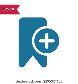 Bookmark, Button, Add Icon. Professional pixel perfect vector icon.