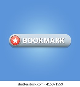 Bookmark Button on blue background. Vector illustration.