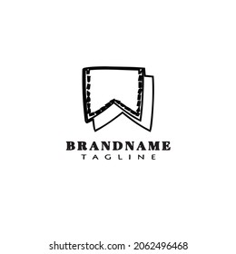 Zeichentrickfilm-Logo-Design-Vorlage schwarz, moderne Vektorgrafik