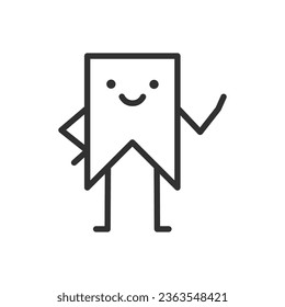 Carácter marcador, icono lineal. Línea con trazo editable