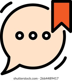 Bookmark Chat Bubble Icon for Social Media