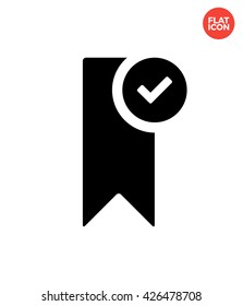 Bookmark Check Icon Flat Style Isolated Vector Illustration