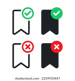 Bookmark checkmark icon. Illustration vector