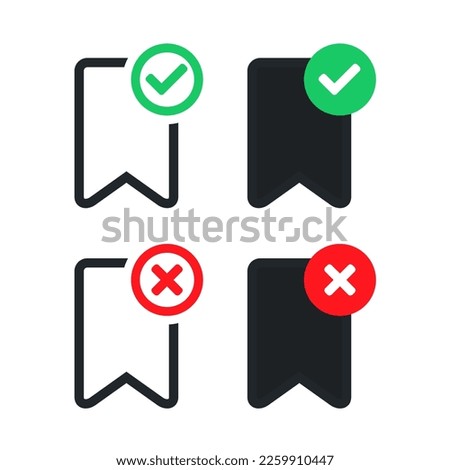 Bookmark checkmark icon. Illustration vector