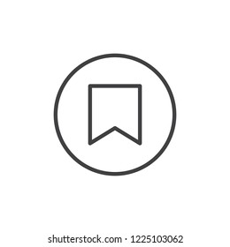 Bookmark in circle outline icon. linear style sign for mobile concept and web design. bookmark simple line vector icon. Symbol, logo illustration. Pixel perfect vector graphics