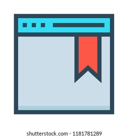bookmark color line icon