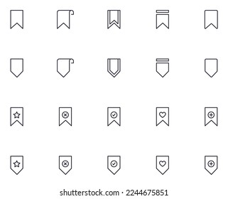 Bookmark concept. Bookmark line icon set. Collection of vector signs in trendy flat style for web sites, internet shops and stores, books and flyers. Premium quality icon isolated on white background 