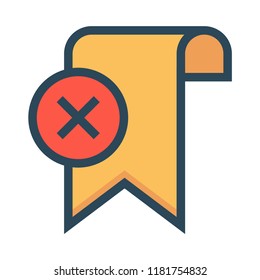 bookmark delete color line icon