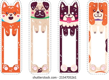 Bookmark Design. Paper Book Mark Template. Abstract Pattern Style Book Separator. Decorative Bookmark Set. Baby Bookmark Design For Book, Notepad. Bookmark Banner Texture. Vector Illustration.