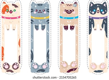 Bookmark Design. Paper Book Mark Template. Abstract Pattern Style Book Separator. Decorative Bookmark Set. Baby Bookmark Design For Book, Notepad. Bookmark Banner Texture. Vector Illustration.