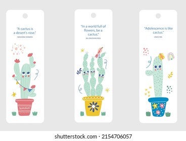 Bookmark design. Paper book mark template. Abstract pattern style book separator. Decorative bookmark set. Baby bookmark design for book, notepad. Bookmark banner texture. Vector illustration.