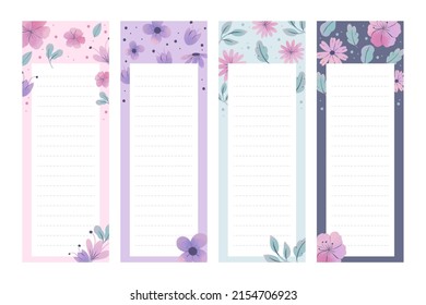 Bookmark design. Paper book mark template. Abstract pattern style book separator. Decorative bookmark set. Baby bookmark design for book, notepad. Bookmark banner texture. Vector illustration.