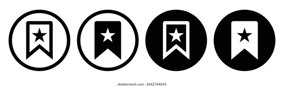Bookmark and Favorite Icons Set – Line and Silhouette Style with Open Book Elements Vector illustration.