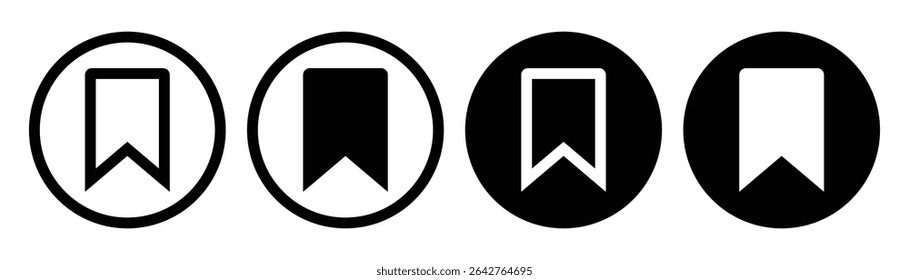 Bookmark and Favorite Icons Set – Line and Silhouette Style with Open Book Elements Vector illustration.