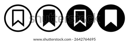 Bookmark and Favorite Icons Set – Line and Silhouette Style with Open Book Elements Vector illustration.